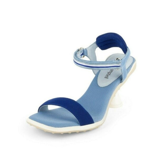 Jeffrey Campbell Fumble Ankle Strap Sandals Blue Mesh Combo Size US 9.5 - Picture 2 of 6